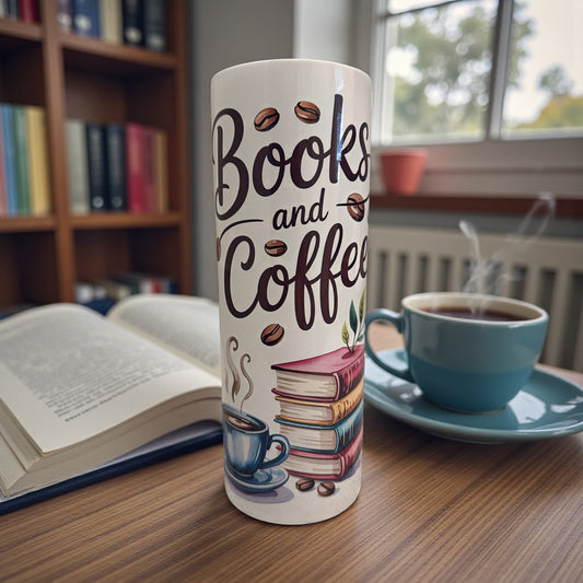 Books and Coffee Tumbler