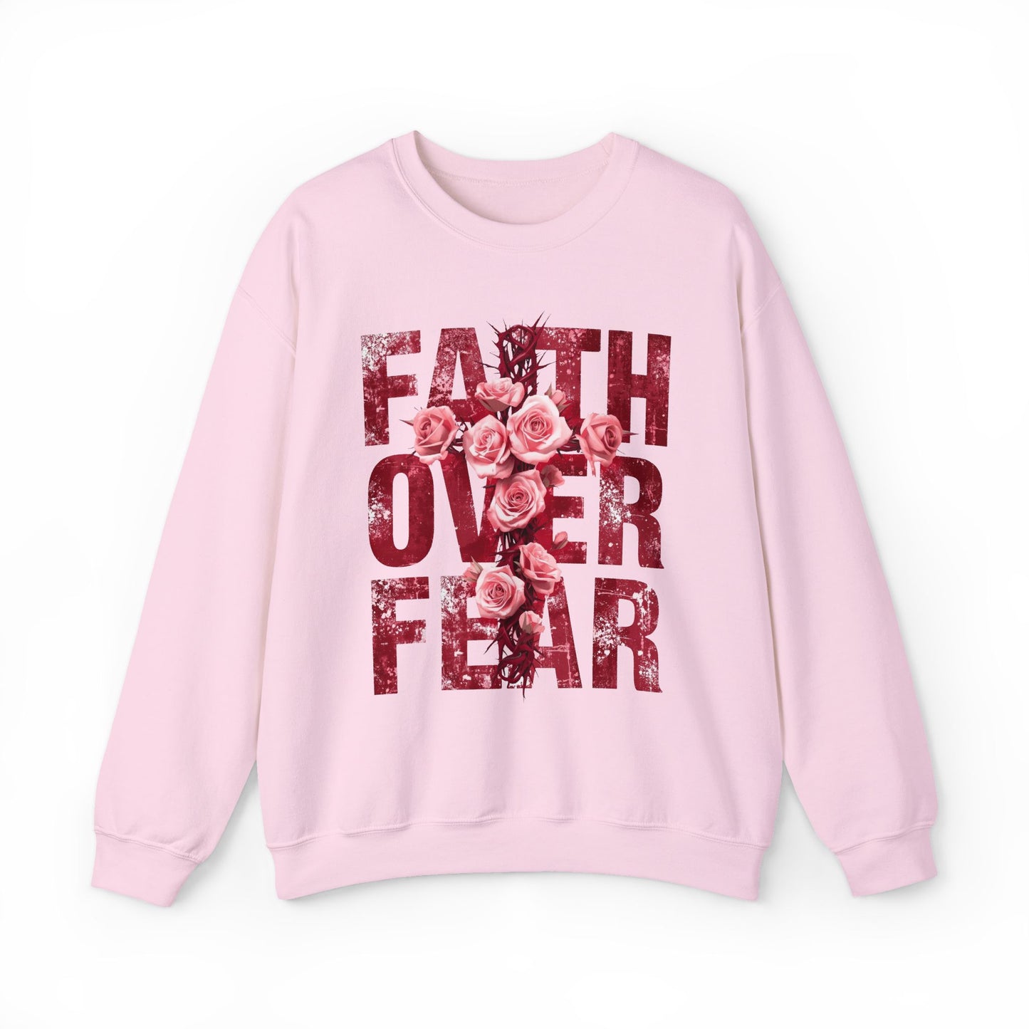 Faith Over Fear Sweatshirt — Inspirational Floral Crewneck