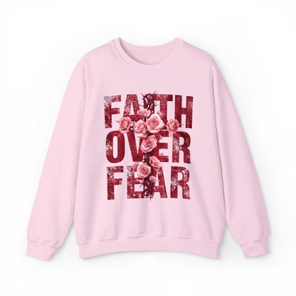 Faith Over Fear Sweatshirt — Inspirational Floral Crewneck