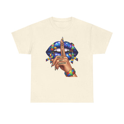 Don't Judge, Autism Awareness TShirt | Shh Lips | Colorful Graphic Tee