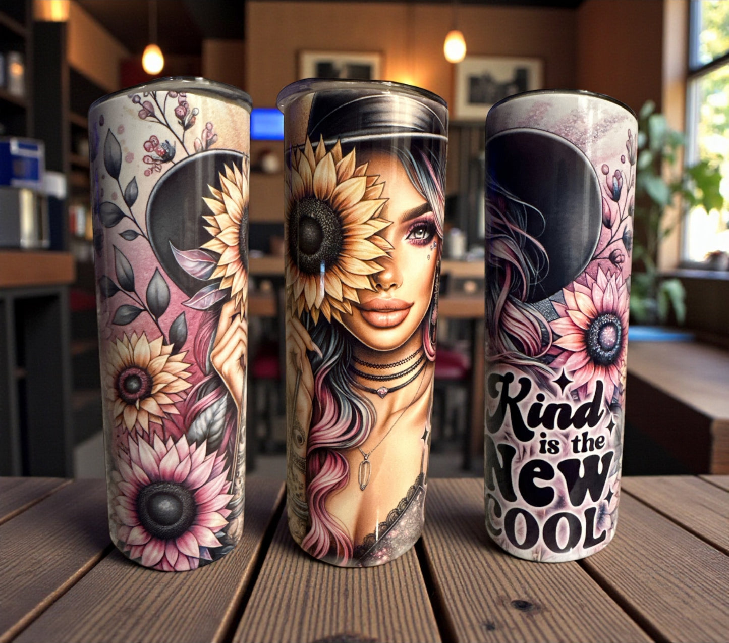 Pretty Sunflower Girl Kind is the new Cool Tumbler