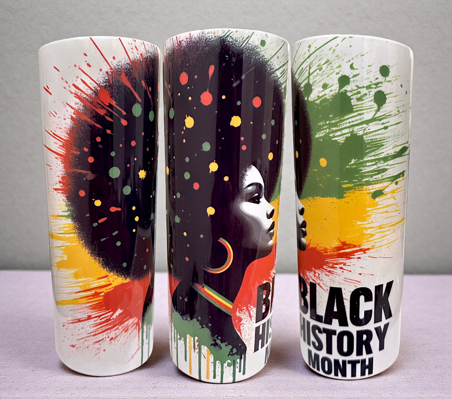 Black History Graphic Fro Girl Tumbler