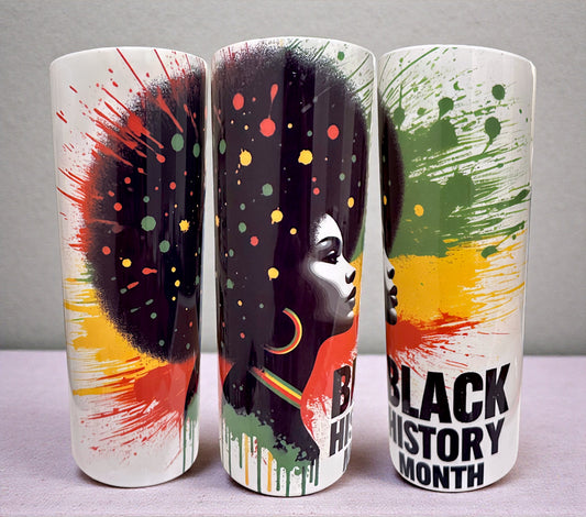 Black History Graphic Fro Girl Tumbler