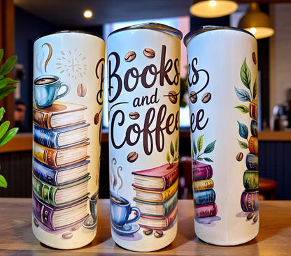Books and Coffee Tumbler