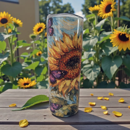 Sunflower & Butterflies Artistry Tumbler