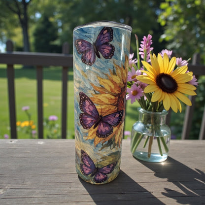 Sunflower & Butterflies Artistry Tumbler