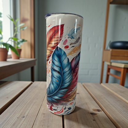 Majestic Feather Pattern Tumbler