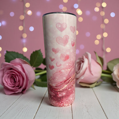 Glitter Heart Love Tumbler