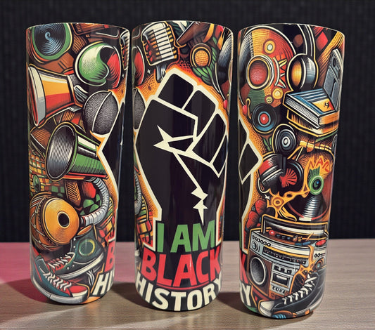 I Am Black History Abstract Graphic Tumbler
