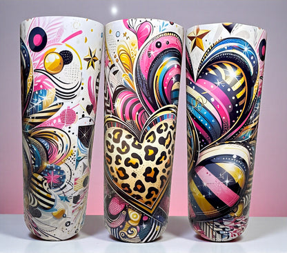 Leopard Heart Graffiti Art Tumbler