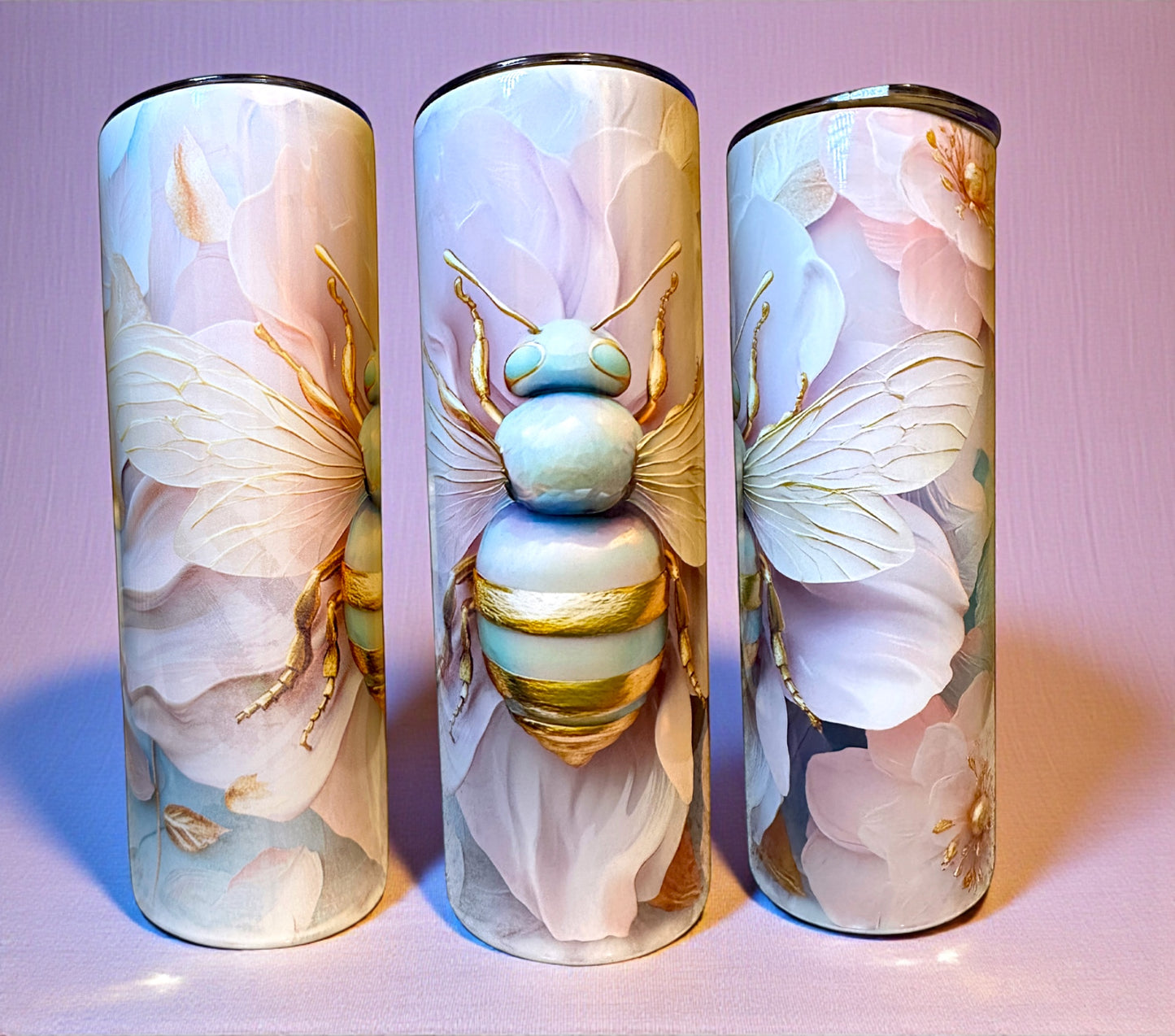 Pretty Marbled Bumble BEE Tumbler