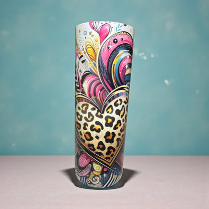 Leopard Heart Graffiti Art Tumbler