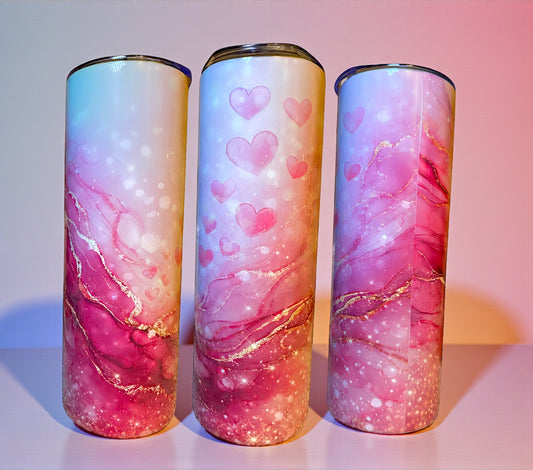 Glitter Heart Love Tumbler