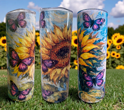 Sunflower & Butterflies Artistry Tumbler